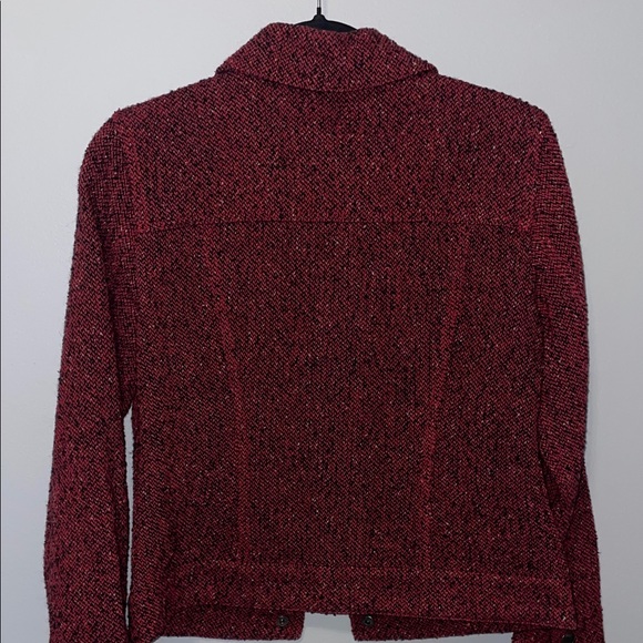 J. Jill Red Tweed Jean Jacket - Picture 3 of 6